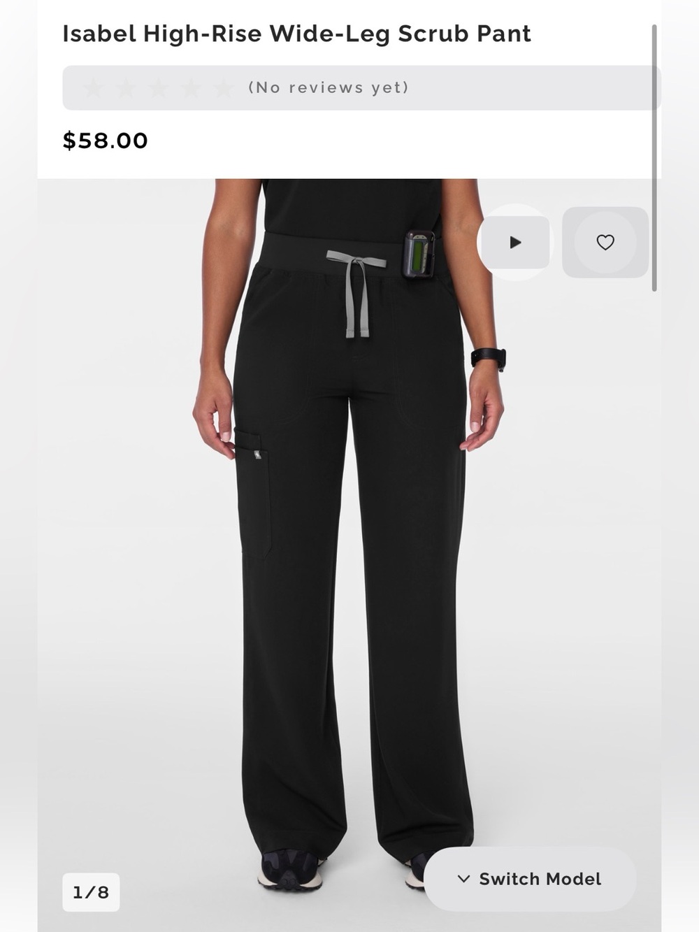 FIGS Isabel high-rise wide-leg scrub pant